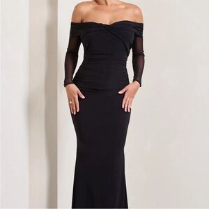 Club L London Black Strapless Gown